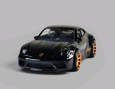 #ad PORSCHE 911 CARRERA T Diorama Collectible Die Cast Car 1 64 Black LOOSE $7.99