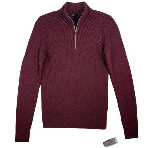 INC International Concepts Mens Howie 1/4-Zip Pullover Sweater Port Red S - Picture 1 of 4