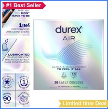 Extra Thin Condoms Regular Fit 54mm Natural Rubber Latex Lubricated 36 Count
