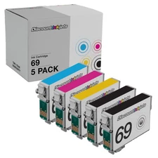 5PK T069 Reman BLACK COLOR Ink Cartridge for Epson T0691 Stylus NX410 NX415 NX11