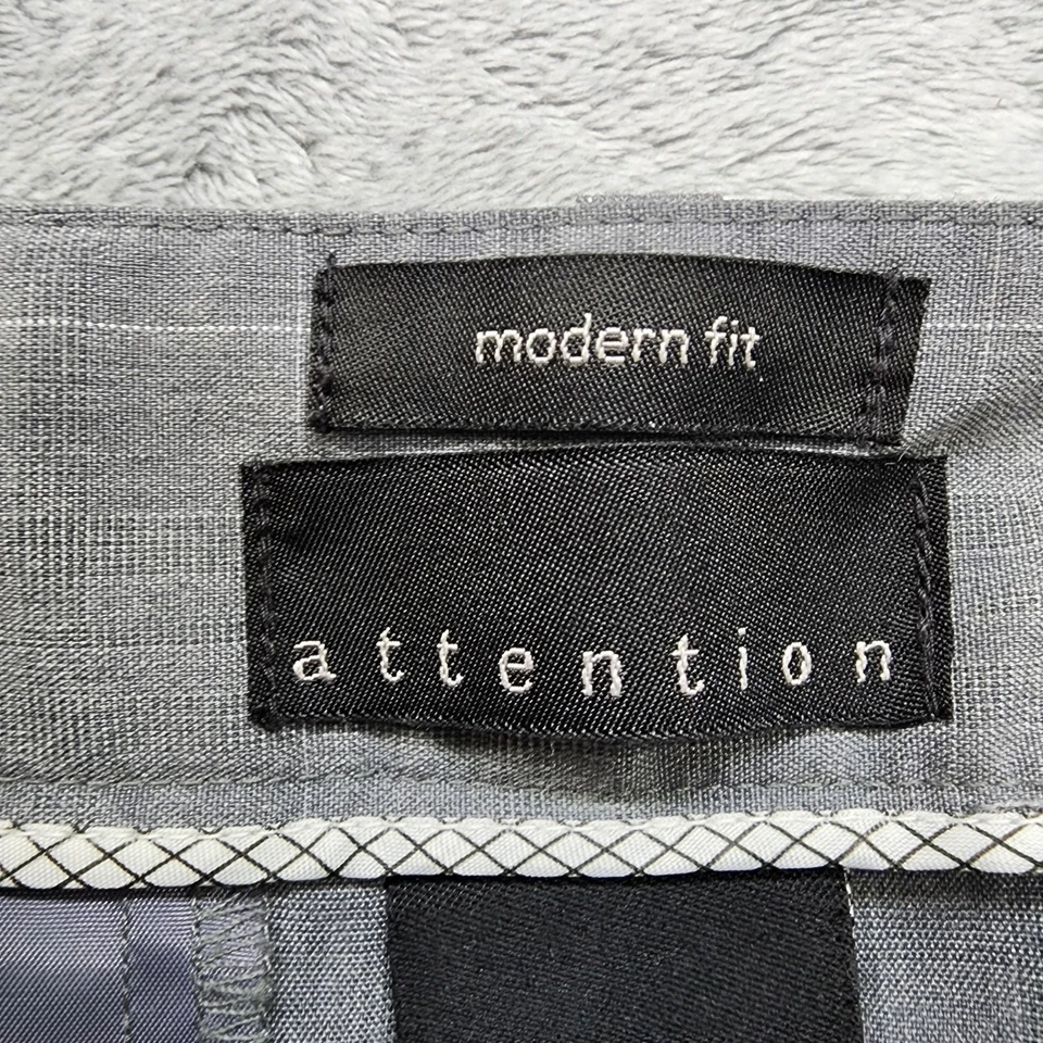 Pantalones Attention Mujer 12 Gris Calce Moderno Gris Cuadros Tiro Medio Pierna Ancha Oficina Foto 4 de 4