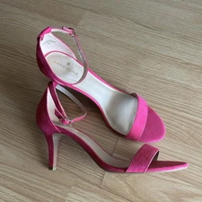 Bandolino Madia Medium Pink Ankle Strap Suede Heels Women’s 9.5M