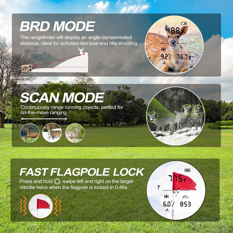 2000 Yards Hunting Laser Rangefinder, Rangefinder for Bow Hunting with Angle ... - Image 4 of 4