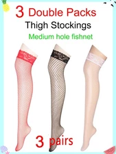 Cozy 3 Pairs Stockings Thigh High Lace Fishnet Hot Fashion Sexy Hosiery