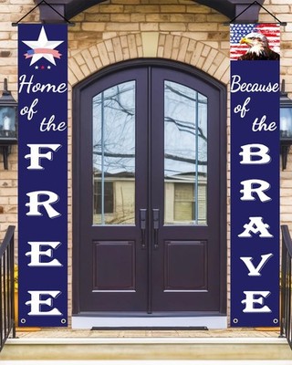 Oomloid Patriotic Decorations for Memorial day, 4th of 72''x12'', Navy Blue