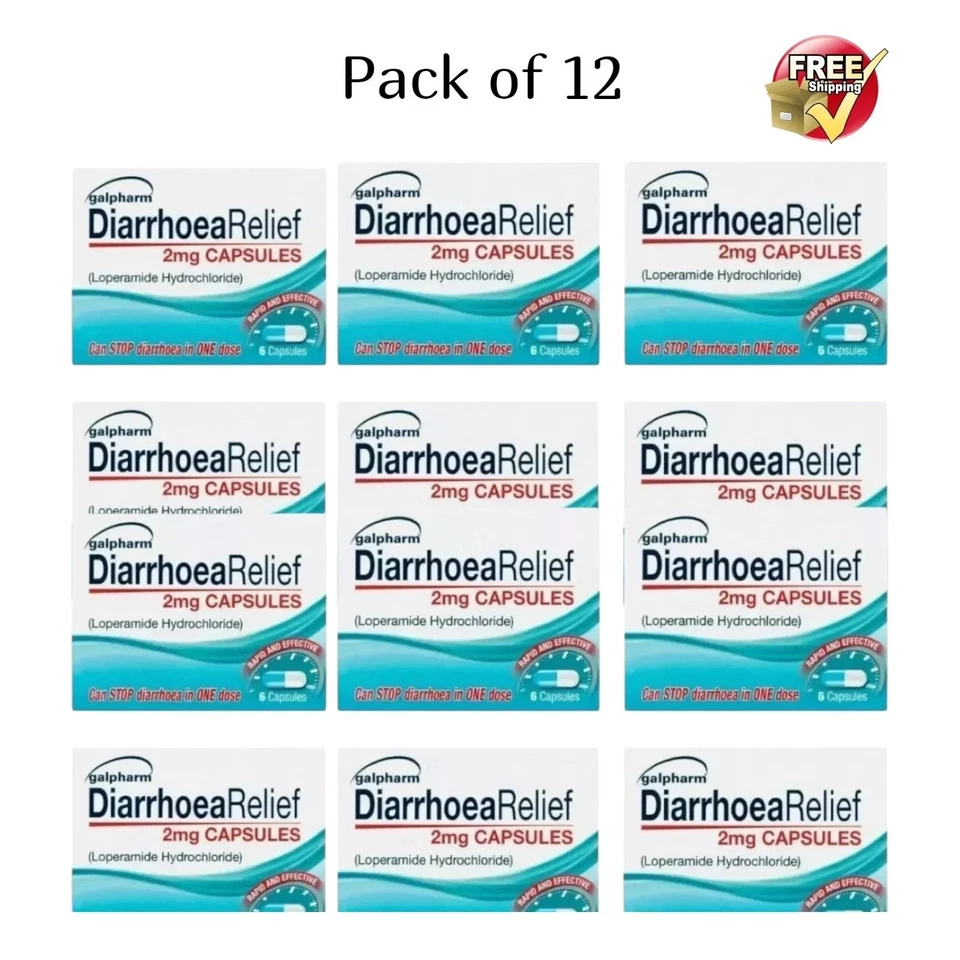 72 Tablets GENERIC - Imodium Diarrhoea Relief 12x6 Capsules Free Postage