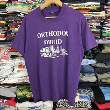 Vintage 90s Orthodox Druid Pagan Stonehenge Shirt Size Large Religion Christian 