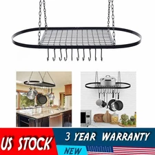 Hanging Pot Holder Pan Hanger Iron Kitchen Rack Cookware Organizer Storage Shelf