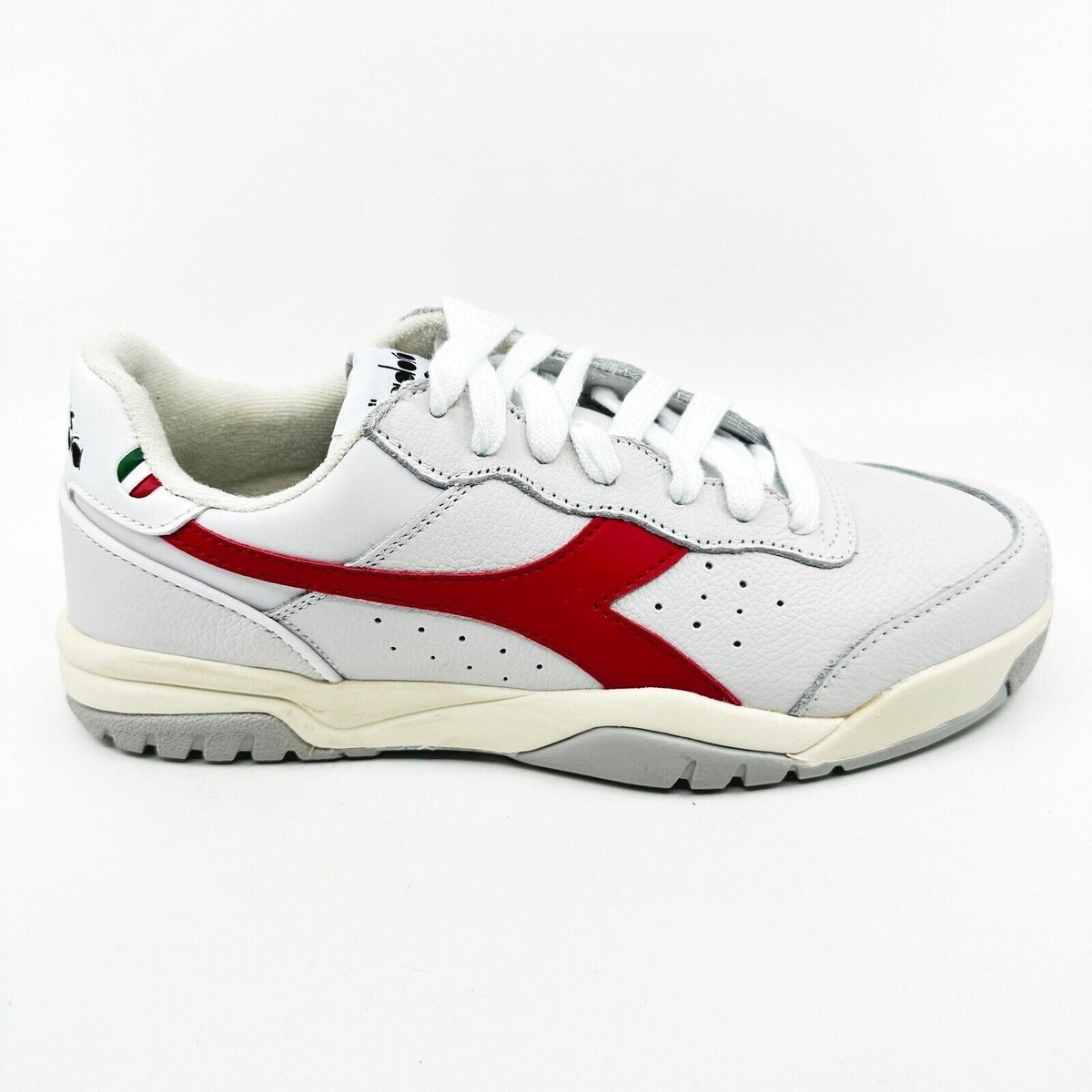 Diadora Maverick H.O.C. White Red Italy Mens Full Grain 