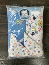 Gerber Hooded Towels and Terry Washcloths Blue white orange vehicles