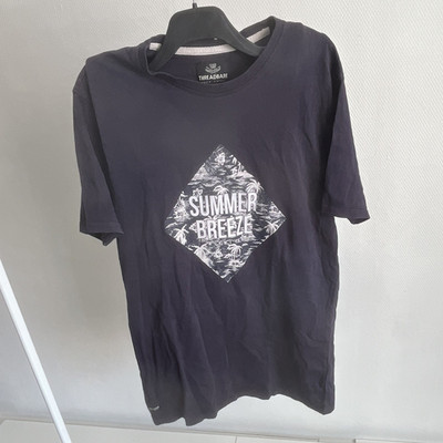 Threadbare Herren T-Shirt Blau Rundhals Kurzarm Summer Breeze Print Gr. M