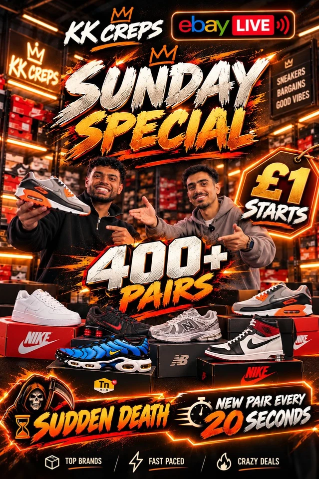 SUNDAY SPECIAL £1 STARTS 🔥 NIKE • JORDAN • AIR MAX + MORE – DON’T MISS OUT