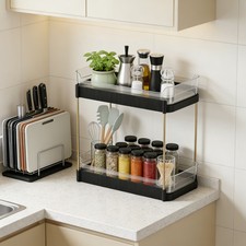 2-Tier Bathroom Counter Organizer Vanity Shelf for Cosmetic Skincare Spice Rack