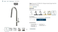 Vigo Greenwich 1.8 GPM Stainless Steel Single Hole Pull Down Kitchen Faucet VG02
