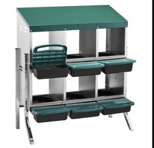 Caja de anidación de pollos, caja de anidación de 6 compartimentos para poner huevos, pollito de montaje en pared
