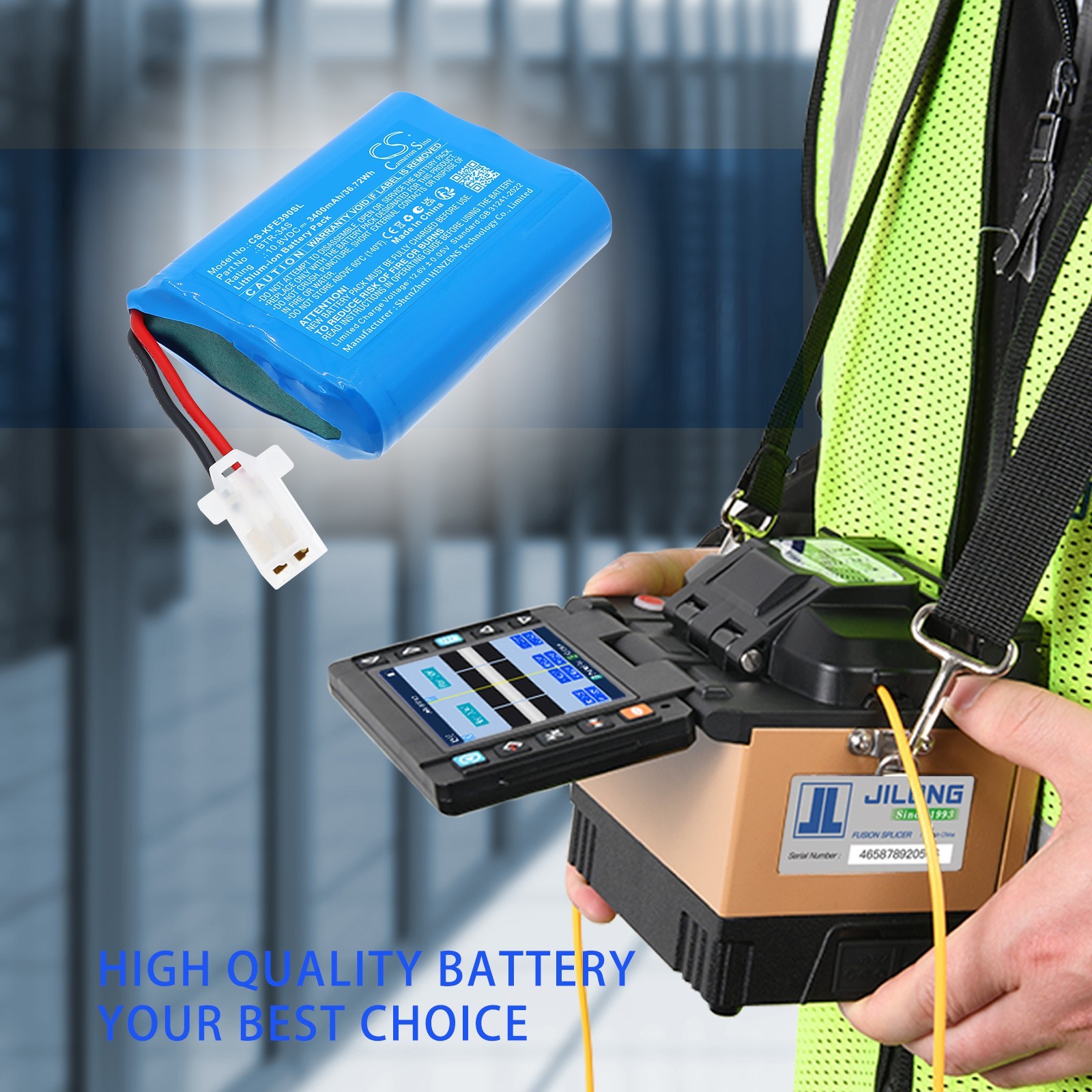 BATTERIE 3400mAh Type BTR-34S For Jilong 500E, KomShine EX39 Fusion Splicer