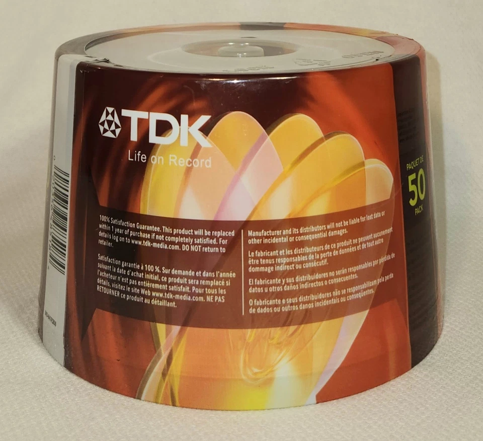 New Blank DVD TDK DVD-R 50 Pack 1-16x 4.7GB Recordable Writable Discs Spindle - Image 2 of 4