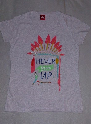 Shirt Nastrovje Potsdam Peter Pan Gr. S Disney Grau Never Grow Up Tinkerbell