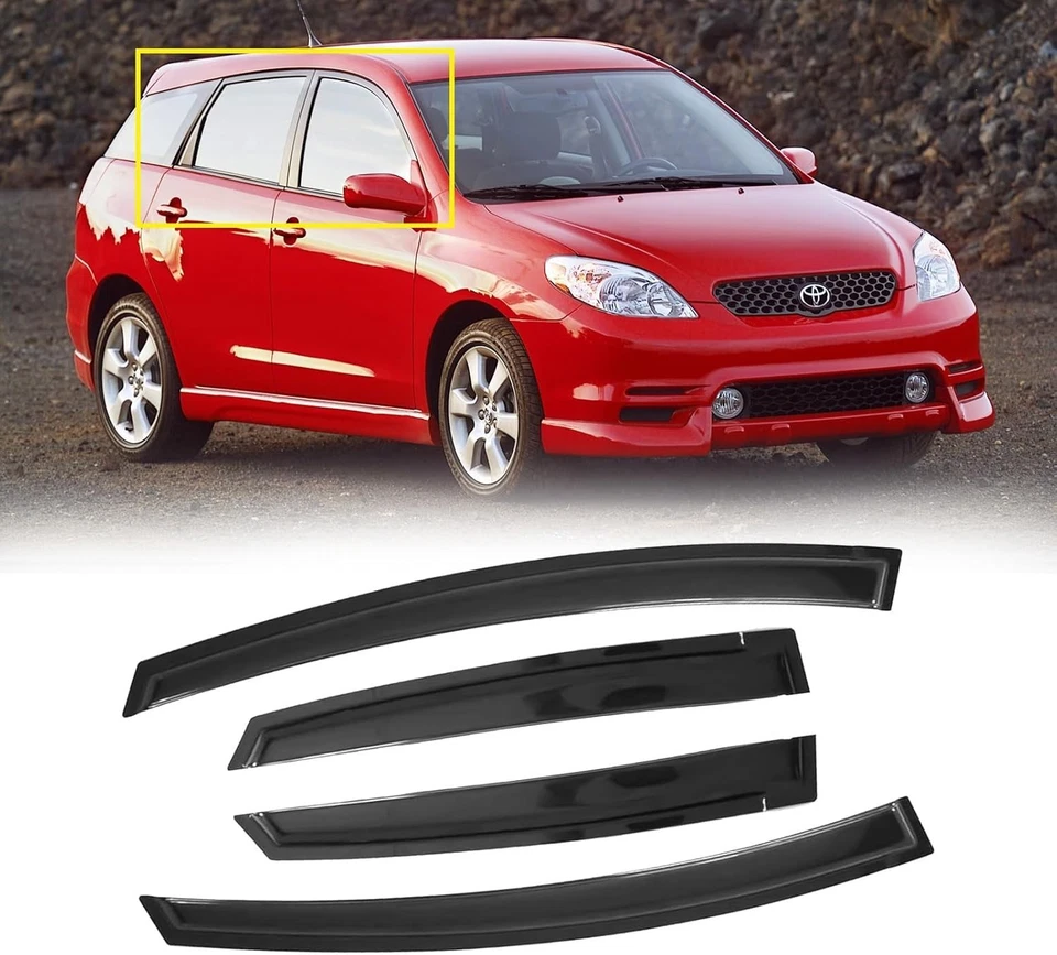 Out-Channel Rain Guards for 2003-2008 Pontiac Vibe/Toyota Matrix - Easy Install Foto 3 de 4
