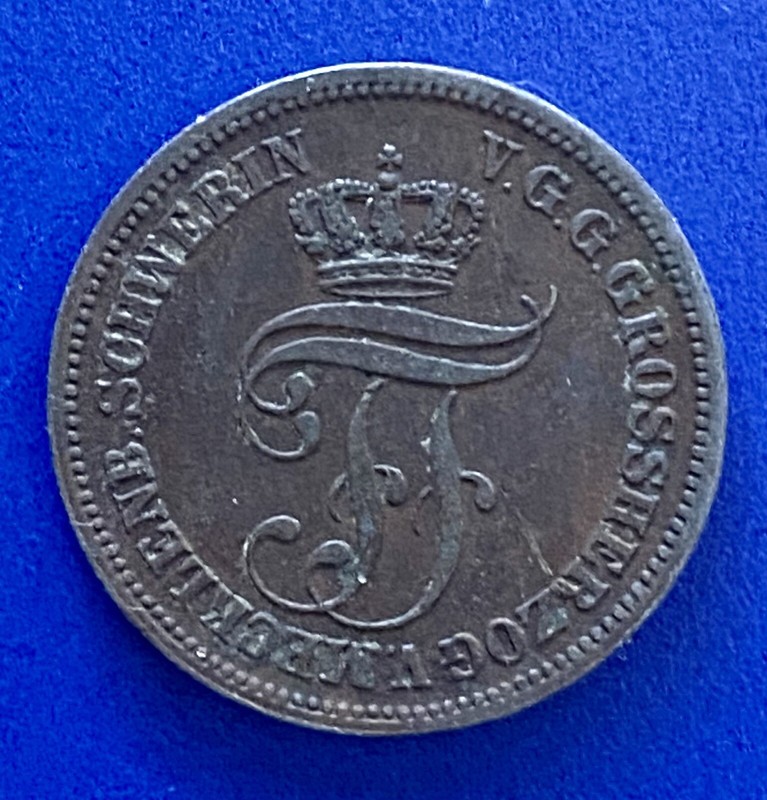 1872-B GERMAN STATES MECKLENBURG SCHWERIN 5 PFENNIGS 