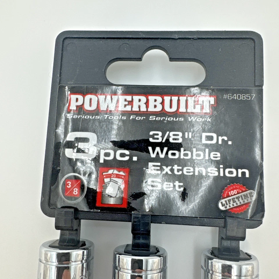 Powerbuilt Extension Bar Set  Wobble Tip 3", 6", 10" 3 Piece 3/8 inch Drive - Image 3 of 4