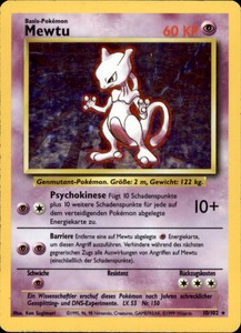 POKEMON Karte - MEWTU - 10/102 holo - Base Set - deutsch (MEWTWO) #bö POKEMON Karte - MEWTU - 10/102 holo - Base Set - deutsch (MEWTWO) #bö