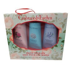 NIB CRABTREE EVELYN Hand Therapy Gift Set 3.5 oz LaSource, Lavender, Rosewater