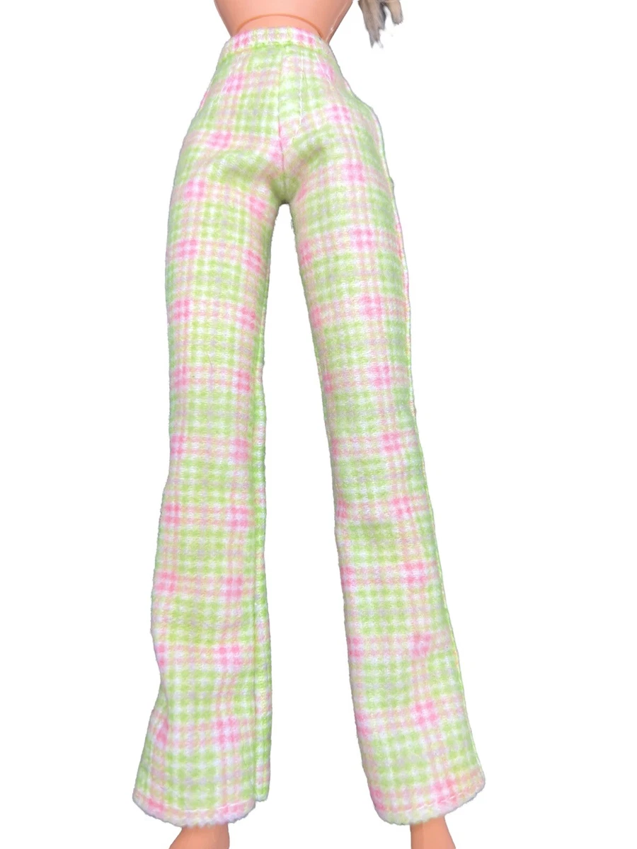 Mattel Barbie Doll Clothes Teen Skipper Sister Cool Mint Green Pink Plaid Pants