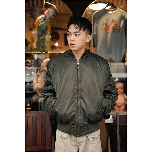 Unisex MA1 BomberJacke Winter Outdoor Militär Pilotjacke Flieger Fly Nylon Coats - Picture 18 of 39