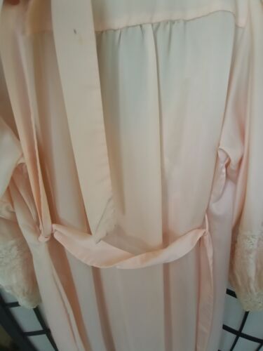VINTAGE CHRISTIAN DIOR LONG SATIN ROBE LACE Night Gown HOLLYWOOD GLAM - Picture 4 of 8