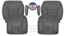 Fits 1995-1999 GMC Yukon 2-Door GT Front Set Replacement Seat Cover Leather Gray