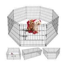 Puppy Pet Playpen 8 Panel 24 Inch Indoor Outdoor Metal Portable Folding Anima...
