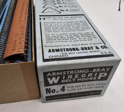 Armstrong-Bray No.4 Carded Belt Lacing Hooks, box of 12, Galvanized