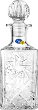 Russian Crystal Square Glass Decanter w/ Stopper 34 oz - Soviet Vodka Glassware