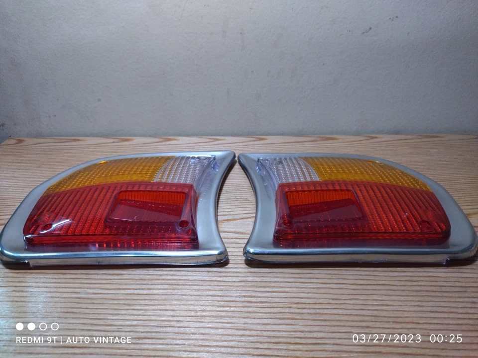 Conjunto de lentes traseiras para lanterna traseira peugeot 504 R & L fabricado na Itália novo - Imagem 3 de 4