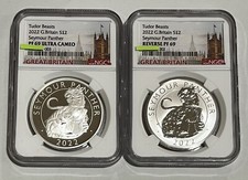 2022 Tudor Beasts Seymour Panther Silver Proof and Reverse Proof 2 Coin Set