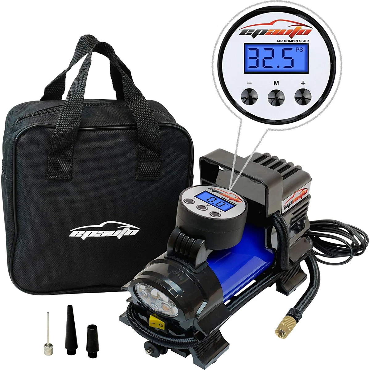 EPAuto 12V DC Portable Air Compressor Pump, Digital Tire Inflator. Blue  color eBay