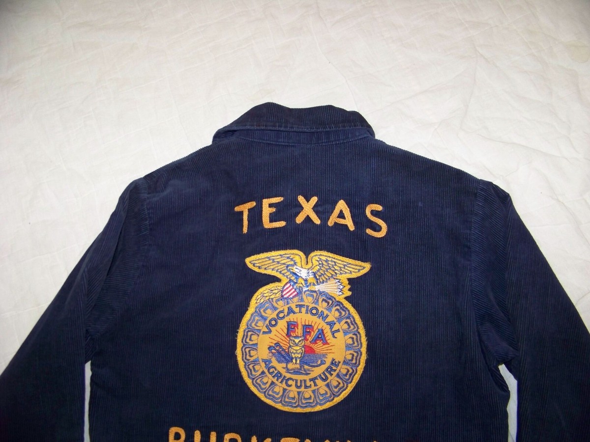 Vintage FFA Corduroy Zip Front Jacket - Size 36 - Burkeville