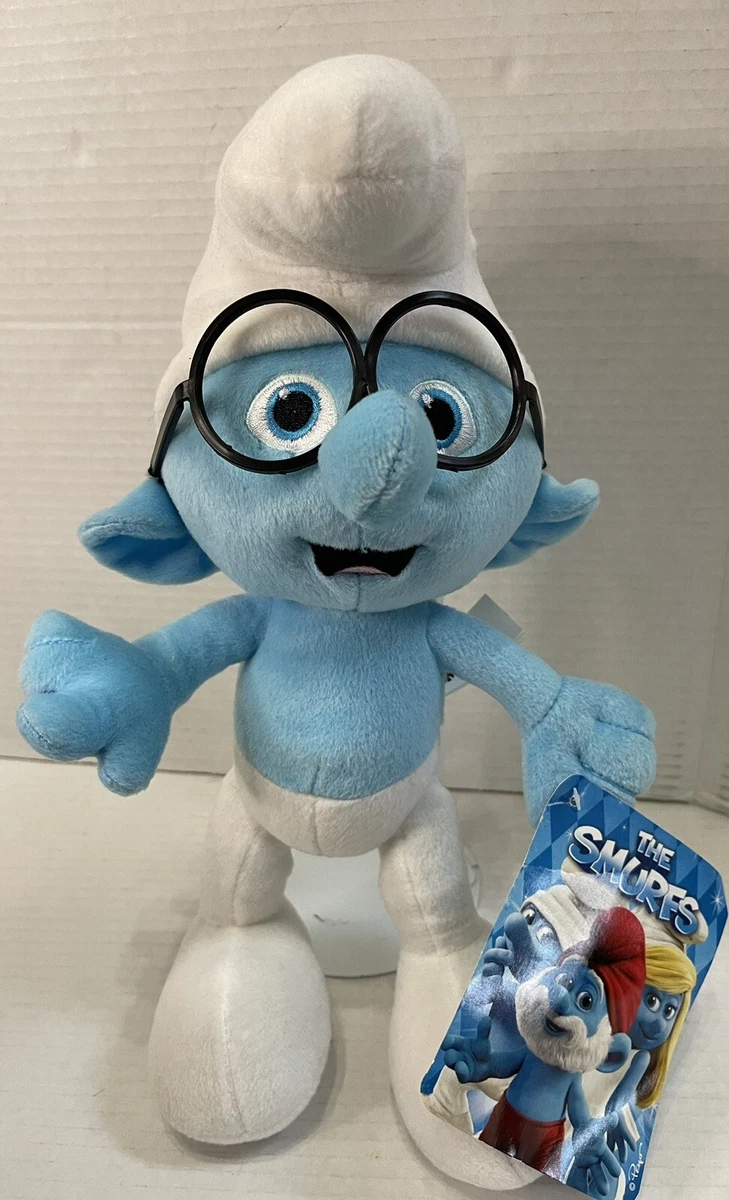 Brainy Smurf Plush Figure Doll Stuffed Kelly Toy Blue White With Tags FREE SHIP