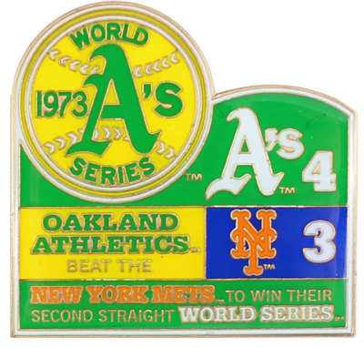 1973 World Series Commemorative Pin - A's vs. Mets - Limited Edition 1,000