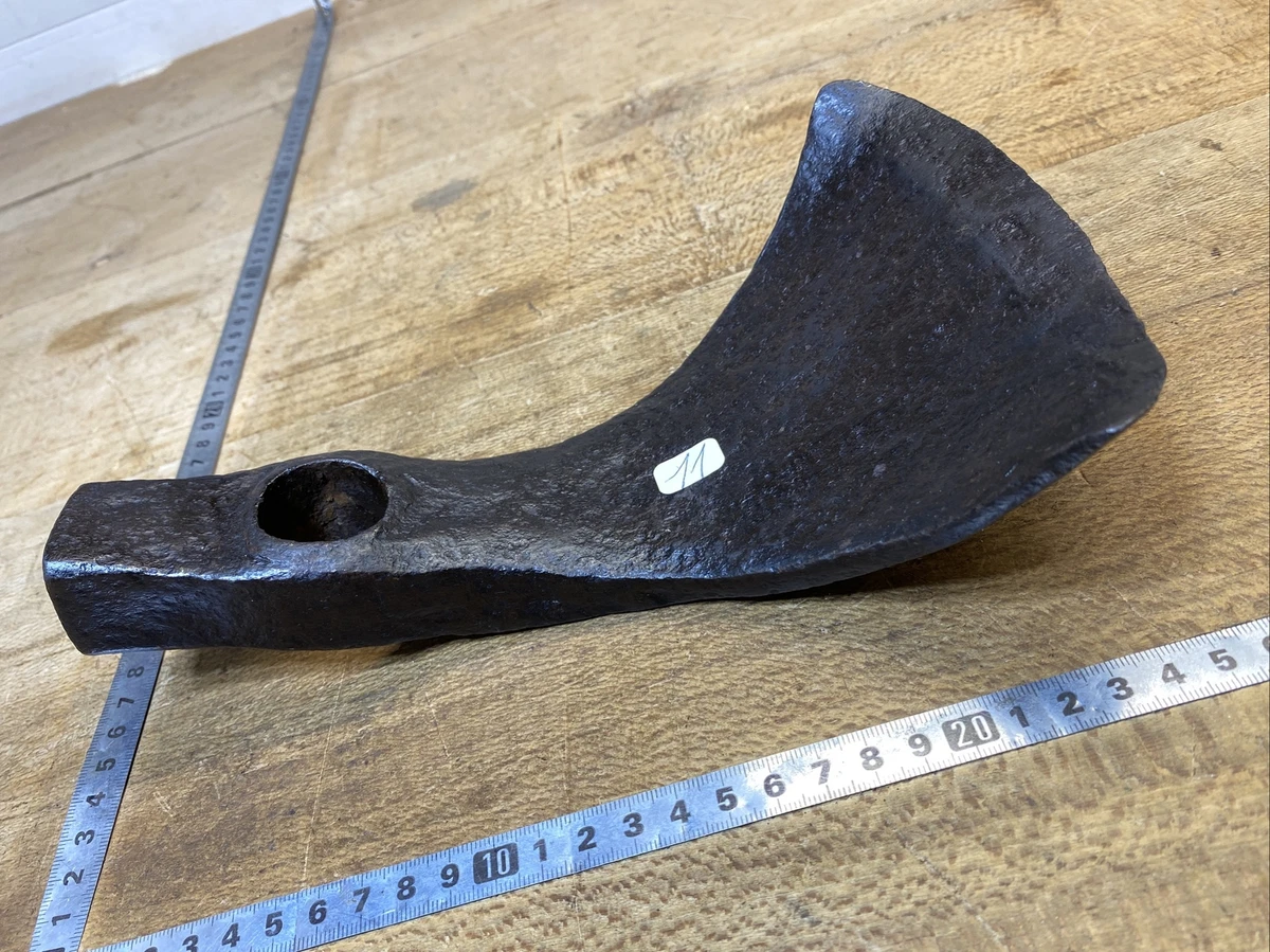 Herminette à Talon De Tonnelier - Outil Ancien Occasion (manche 31,5 Cm)
