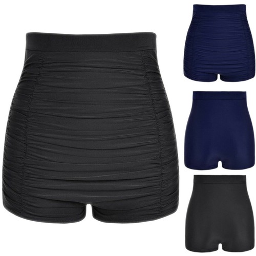 Women Bikini High Waist Ruched Bottom Swim Briefs Beach Shorts Tummy Control