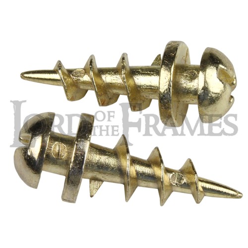 Plasterboard Hanging Screws Brass Plated - Picture Frame Mirror Painting Canvas - Picture 2 of 10