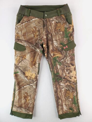 Under Armour Pants Womens Medium Camo Ayton Storm Fleece Cargo Hunting Real Tree