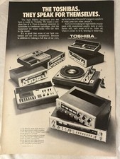 1973 Toshiba Receivers Turntable Cassette Players Stereo Hi-Fi Vintage Print Ad