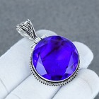 Tanzanite Quartz Gemstone Handmade Round Shape Pendant Jewelry