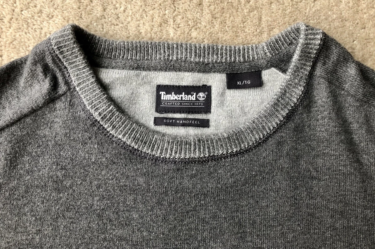TIMBERLAND Mens Soft Hand Feel Crew Neck Sweater Jumper Extra Large XL Grey