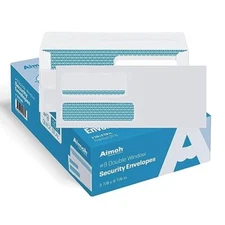 500#9 FLIP & SEAL Double Window Security Envelopes -  Assorted Sizes , Colors 