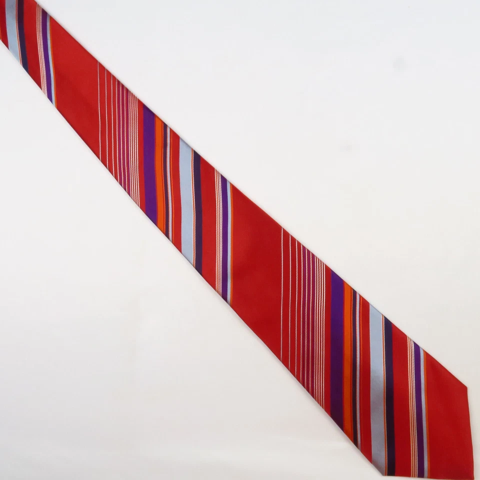 Alfani Bright Red Blue Striped Mens Neck Tie 58x4 Colorful Power Bold Vivid - Image 2 of 4