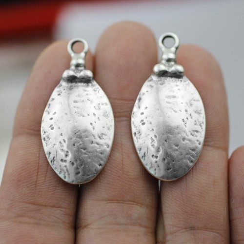 5 Ovale Anhänger Ethno Mittelalter Style Antik Silber Metall DIY Zubehör - Picture 3 of 10